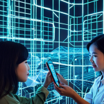 **Prompt 1: The Decentralized Future of Vietnam (Blockchain & Transparency)**
    "A visually striking and futuristic illustration emphasizing the power of decentralization through Blockchain technology. Glowing, interconnected blocks form a transparent and secure network across a subtly rendered map of Vietnam, symbolizing the nation's embrace of this innovation. Figures are shown engaging in direct, peer-to-peer interactions, empowered by the absence of central intermediaries. The overall atmosphere conveys trust, security, and a new era of open access and financial autonomy for individuals and Vietnamese SMEs, with subtle hints of traditional Vietnamese motifs integrated into the digital network design."
