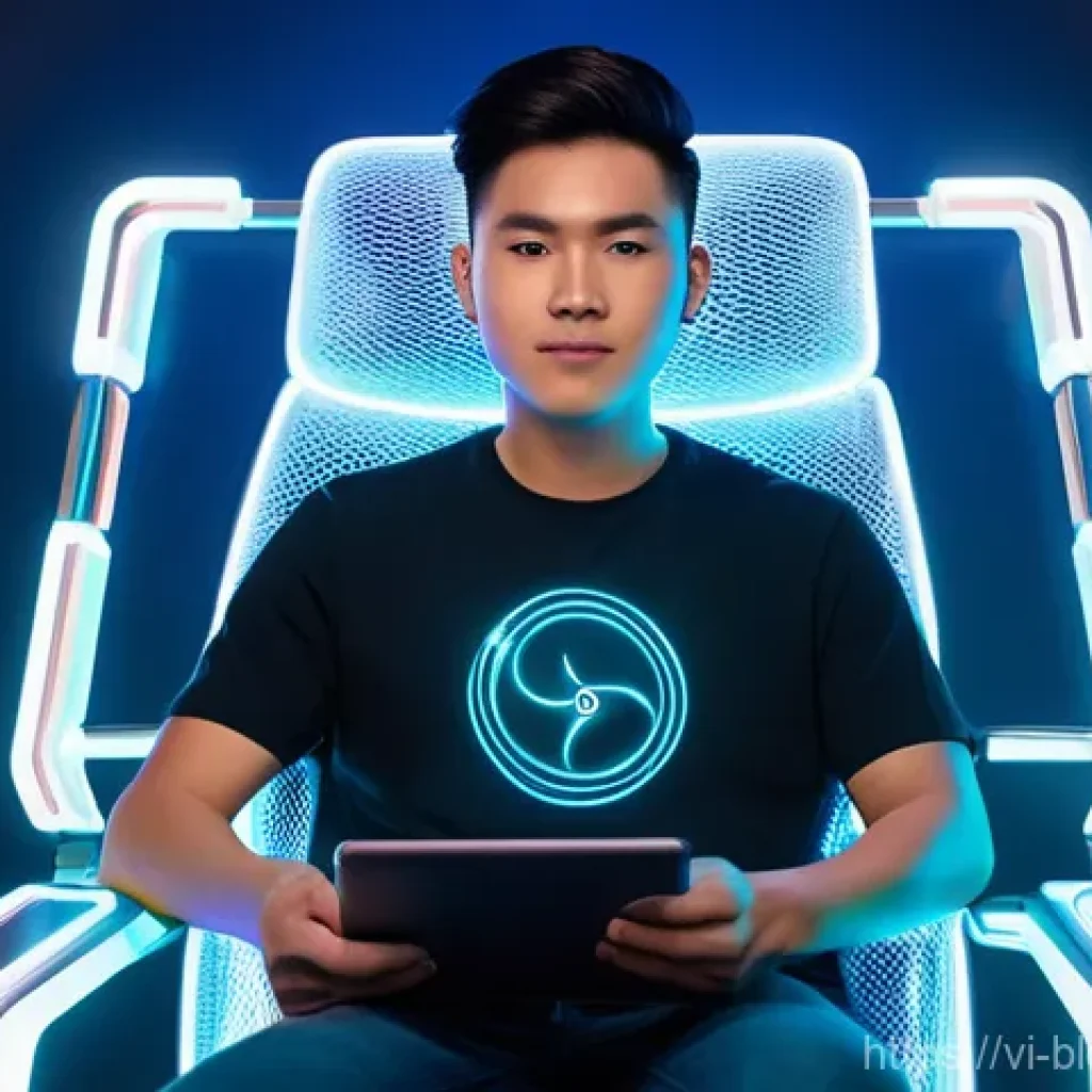 블록체인 기술을 활용한 게임 산업의 변화 - **Prompt:** "A young, diverse Vietnamese gamer, wearing contemporary casual clothing like a stylish ...