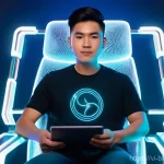 Home 6 블록체인 기술을 활용한 게임 산업의 변화 - **Prompt:** "A young, diverse Vietnamese gamer, wearing contemporary casual clothing like a stylish ...