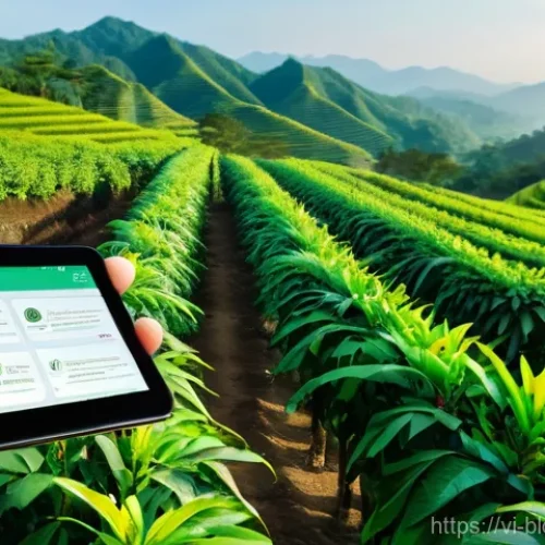 Home 15 블록체인 기술의 진화와 미래 전망 - **Prompt 1: Blockchain in Vietnamese Agriculture - Farm to Table Transparency**
"A vibrant and c...